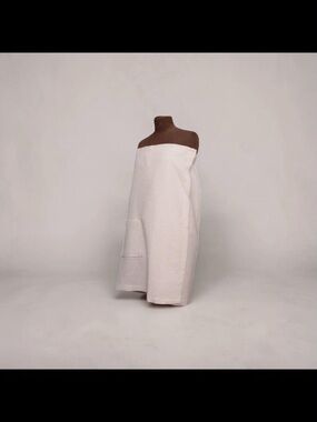 Off-Shoulder Waffle Knit Cover-Up Dress in Cream